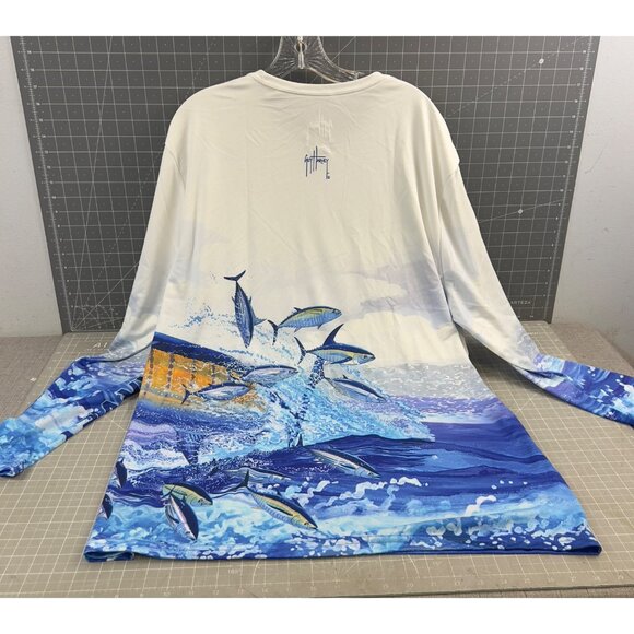 Guy Harvey Men’s XXL Long Sleeve Big Blue Tuna Performance Shirt - Picture 5 of 8